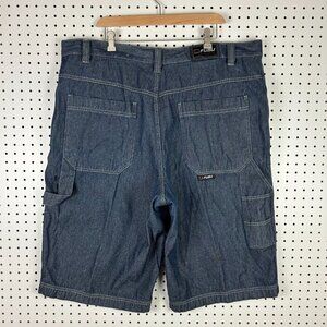 FUBU Carpenter Baggy Jean Shorts Size 44 Grunge Jorts Wide Leg Skate 90s Blue